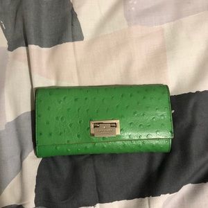 Kate Spade Wallet in Green Ostrich
